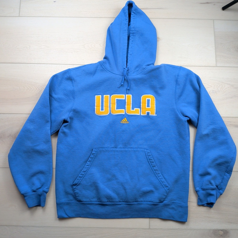 Adidas UCLA Bruins Hoodie Mens Blue Fleece Pullover Sweatshirt Size XL